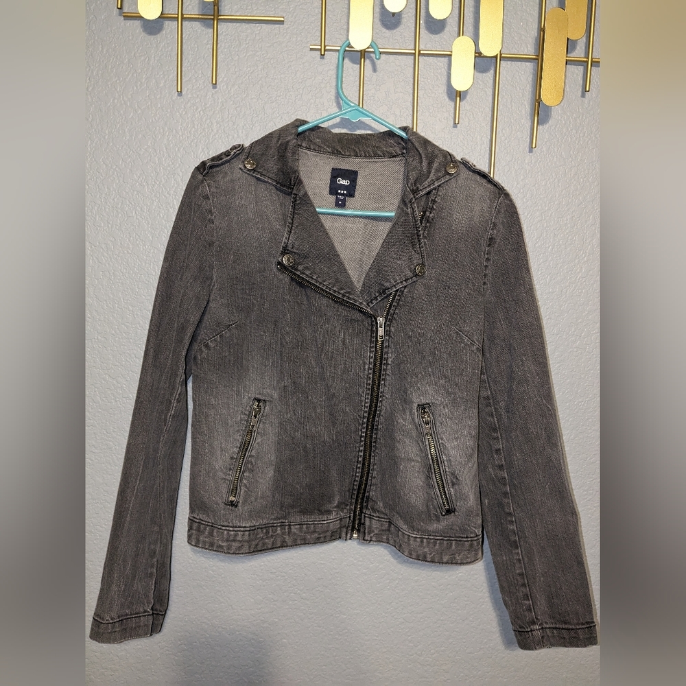 GAP Gray Moto Jacket M